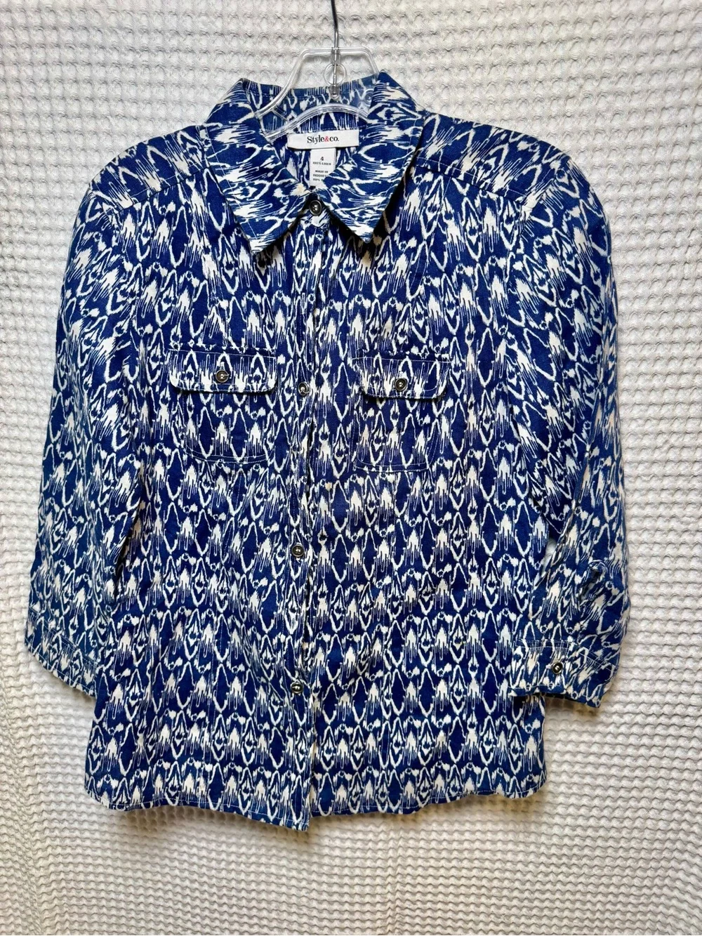Women’s Linen Blend Blouse Lot-Size Small 4. Striped and Ikat, 2 Pack